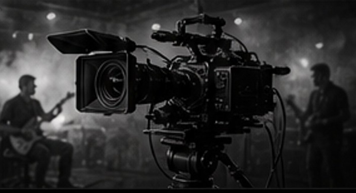 Professional camera and video production scene